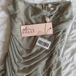 Oh Polly Glittering Silver Dress